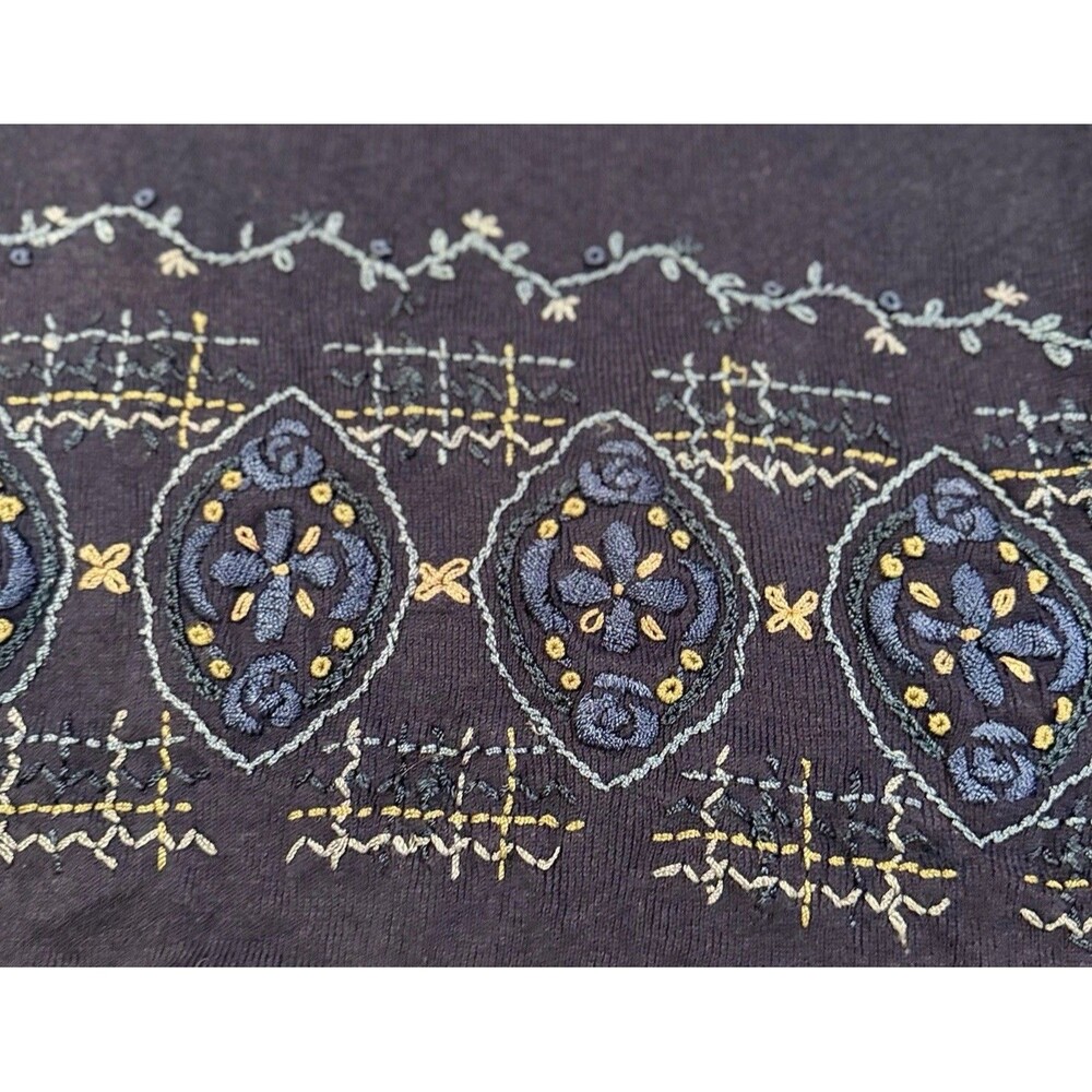 Vintage Teddi Sweater Cardigan Embroidered 3D Granny Core Cottage Size M 80s - Picture 5 of 16